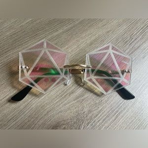 Iridescent Odesza Icosahedron Glasses